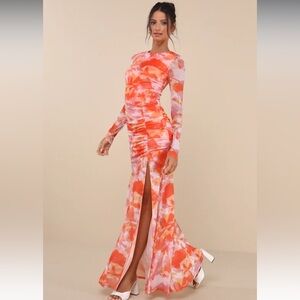 Lulu’s Floral Long Sleeve Maxi Dress